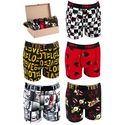 TEET Premium Erkek Boxer Pamuklu Desenli 5'li Set K3 TEET Premium Erkek Boxer Pamuklu Desenli 5'li Set K3